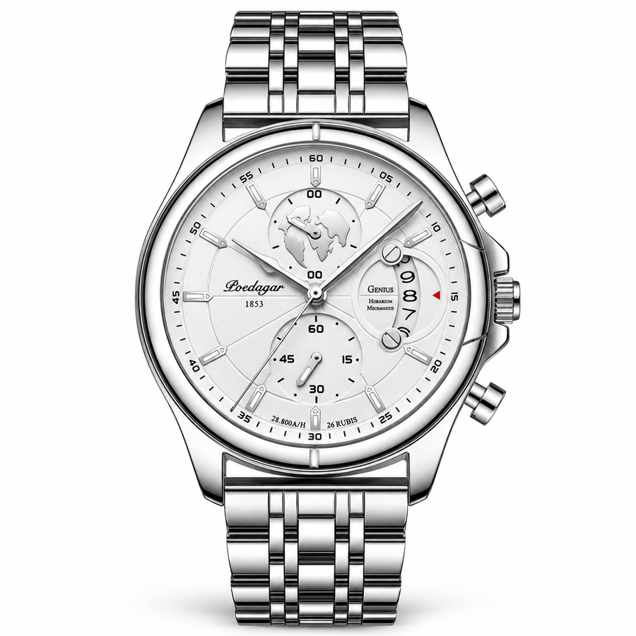 Round Multi-Dial Quartz Watch – Date Display